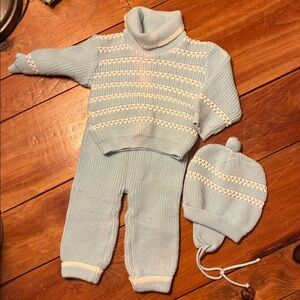 Vintage Baby Three-Piece Knit Sweater Set